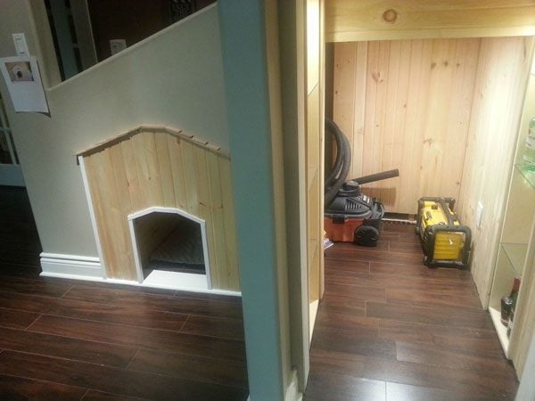 Family Builds Special Den For Their Dog Under The Stairs