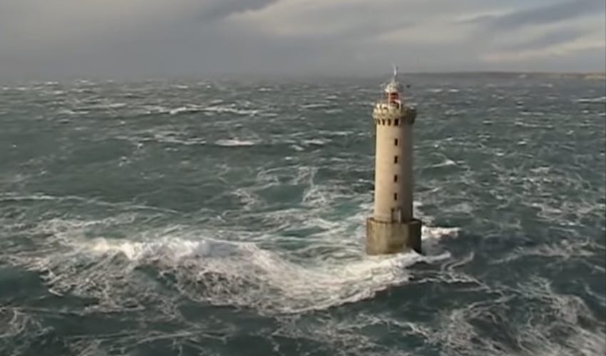 picture of lighthouse keeper in storm