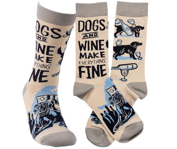 dog and wine socks