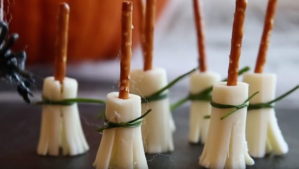 String Cheese Witch Brooms Are The Easiest Halloween Treats To Make