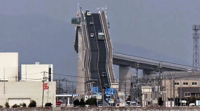 Bridge In Japan Is So Steep It Looks Like A Roller Coaster Ride