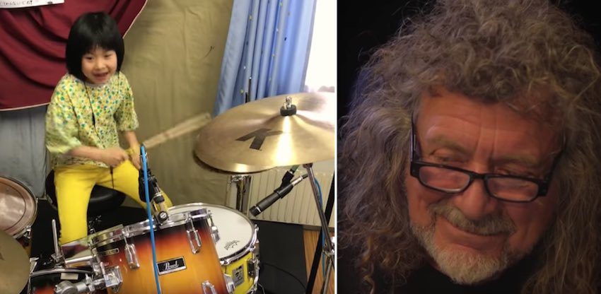 8-Year-Old Girl Stuns Robert Plant By Mastering Led Zeppelin Drum Solo