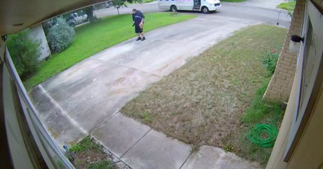 Delivery Man Caught Playing Hopscotch On Driveway Unaware Homeowner ...