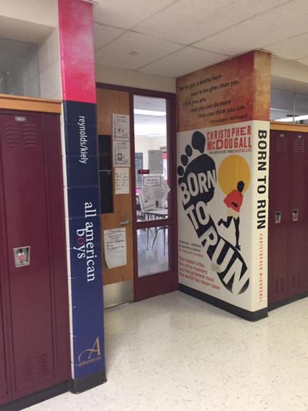 High School Walls Transformed Into Book Murals to Encourage Students to ...